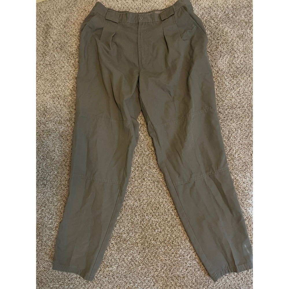 VTG Bugle Boy Mens Air Command Trousers 36L Olive Green Pleated Military Surplus